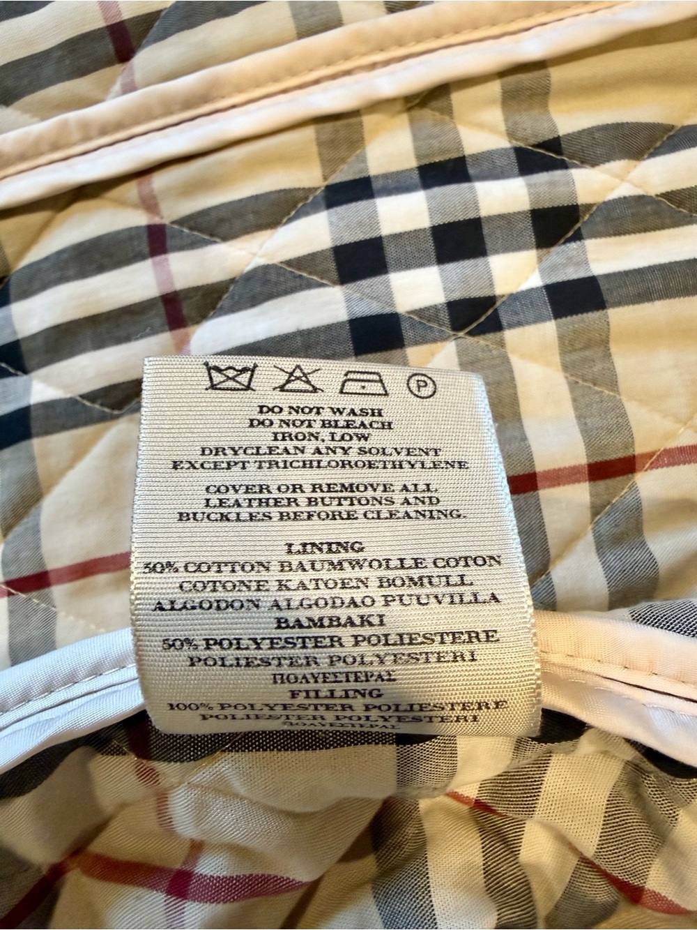 Burberry London Quilted Utility Jacket Beige Nova Check Made England Womens S - Picture 7 of 13